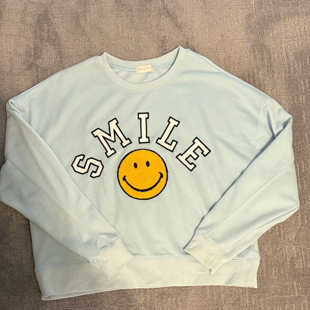 Altar'd State Sky Blue Smile Sweatshirt